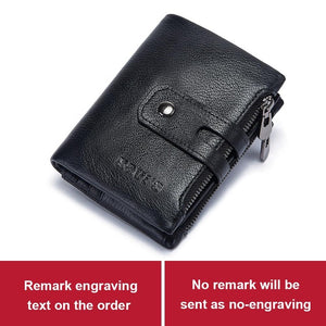 Genuine Leather Men Wallet - Free Engraving